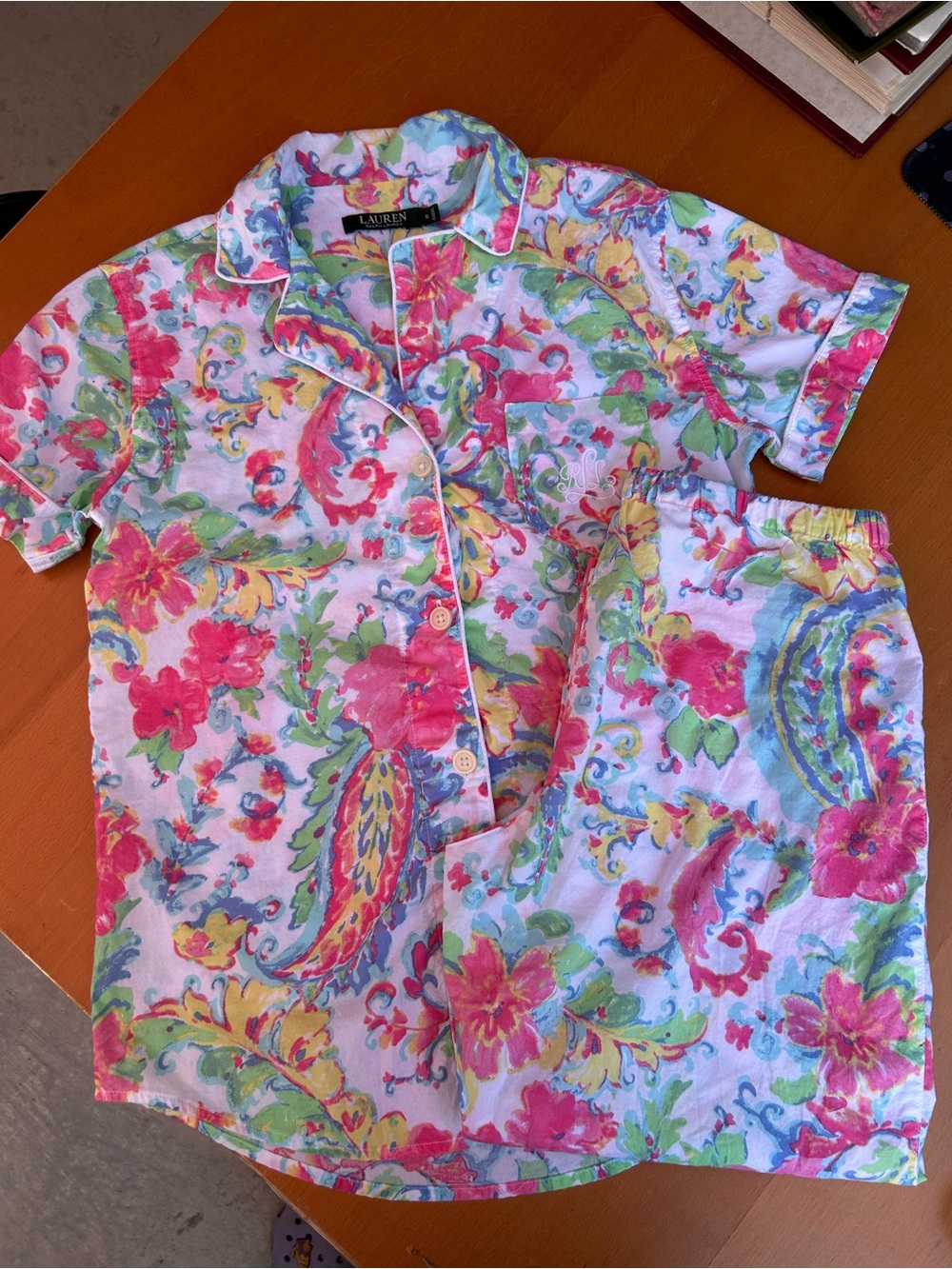 Ralph Lauren Kids Floral Pajama Set - Pink, Green & Blue